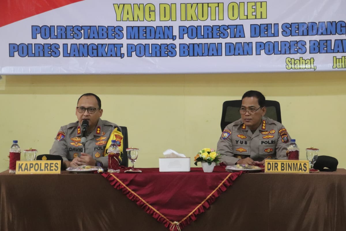 Polres Langkat Terima Supervisi dan Asistensi Dari Direktorat Binmas Polda Sumut di Aula Baradaksa Polres Langkat